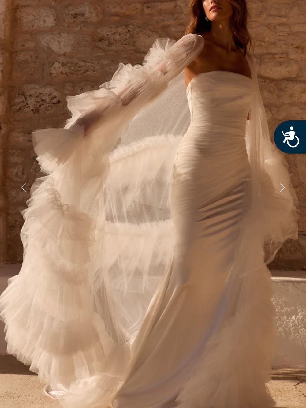 Jagger Robe LONG SLEEVE TULLE BRIDAL ROBE - Picture 5 of 6